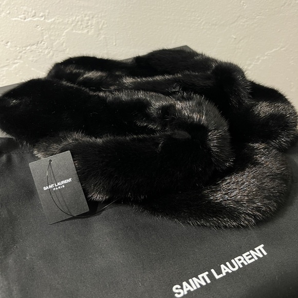 Saint Laurent Mens Bleach Sandals Black Mink AUTHENTIC Size 44 / 11 US - Picture 1 of 7